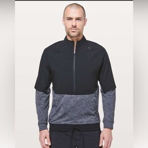 Lululemon Train On Site Pullover Jacket Men Black/Gray 1/2 Zip See Measurements